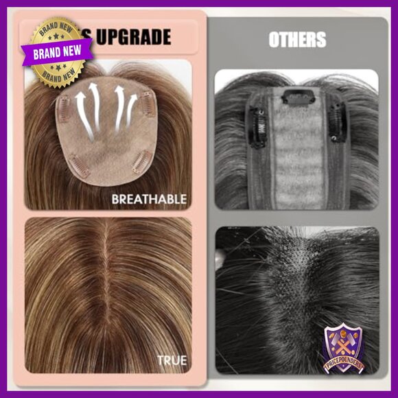 Large Coverage Human Hair Topper with Bangs for Thinning Hair